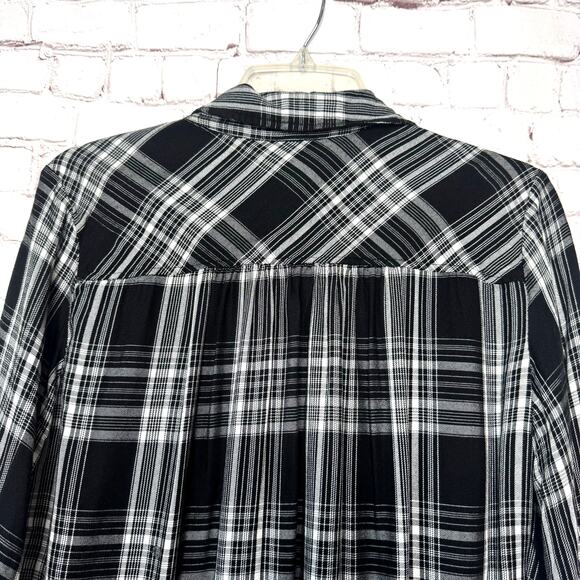 Lou Grey x Loft Collaboration Wms S Black White Plaid Button Up Shirt Dress Fall - Picture 6 of 10